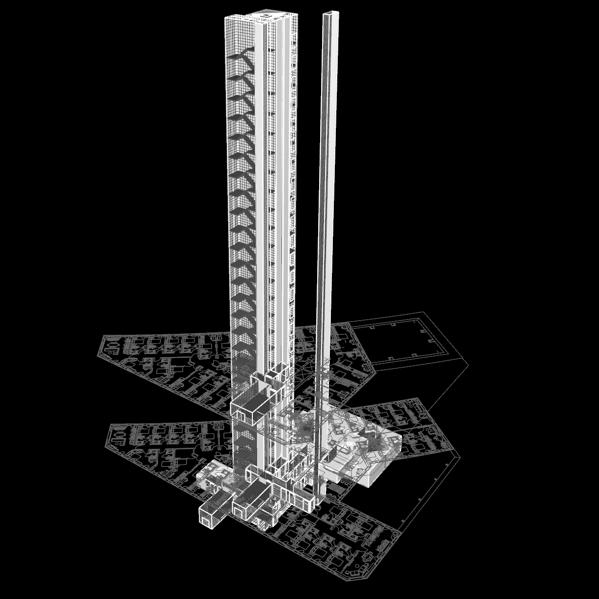High-rise residential reverse stack effect CFD output